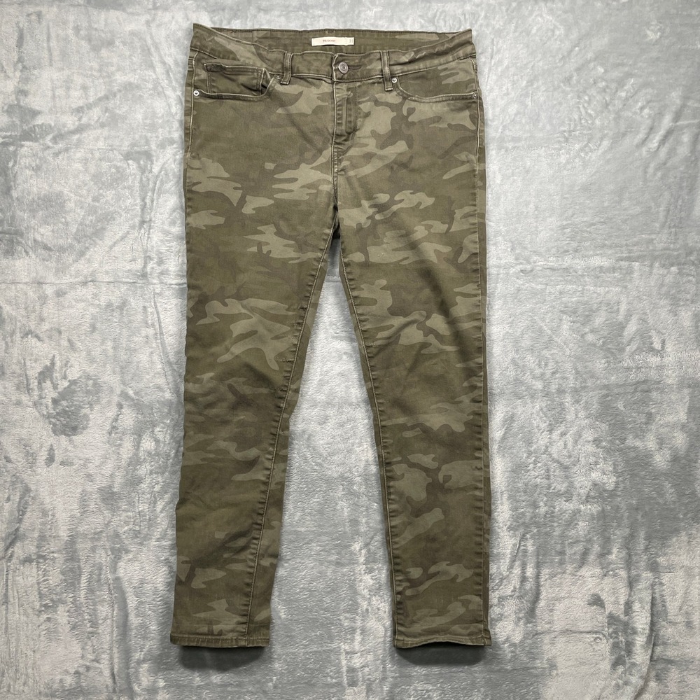 Levi Strauss 711 Skinny Camo Jeans Womens Green Khaki Slim Fit Size 31